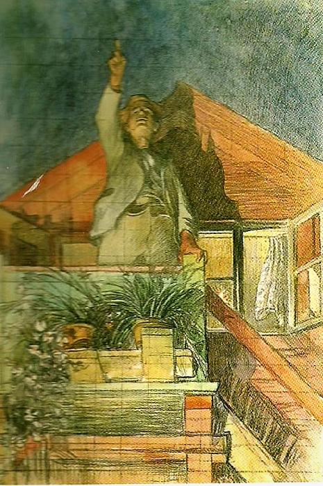 Carl Larsson forfattaren-skalden oil painting picture